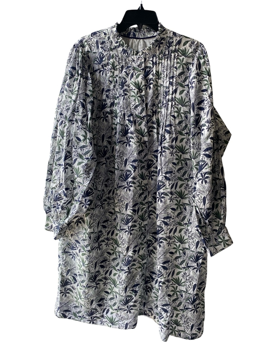 NWT Boden Antonia Ivory Tropical Palm Cotton Shirt Dress Size 10 No Belt - Picture 2 of 11